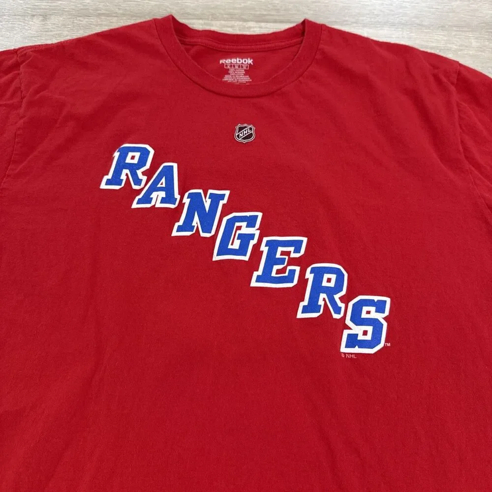 Dan Girardi Shirt New York Rangers NHL Reebok Men’s Red XL 100% Cotton